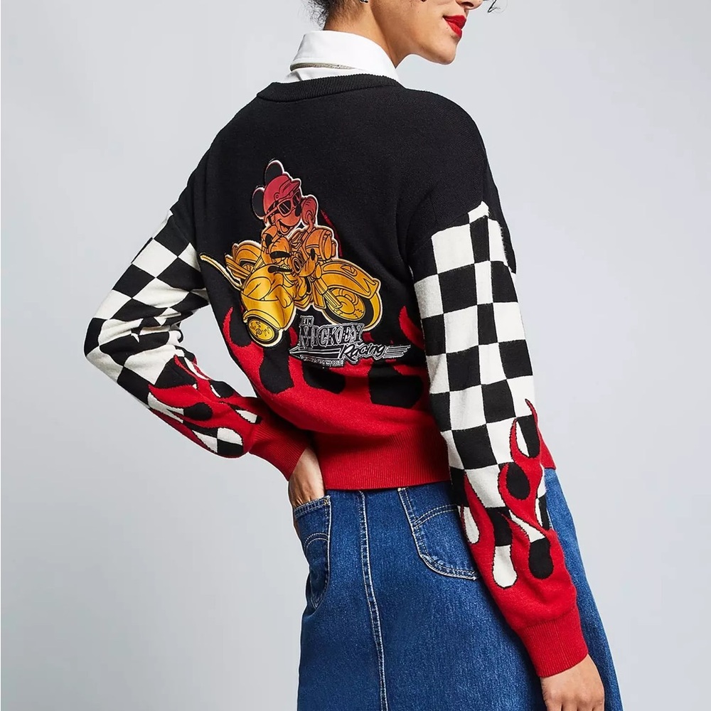Disney Mickey Mouse Motorcycle Flames Women's‎ Cardigan - BoxLunch Exclusive
